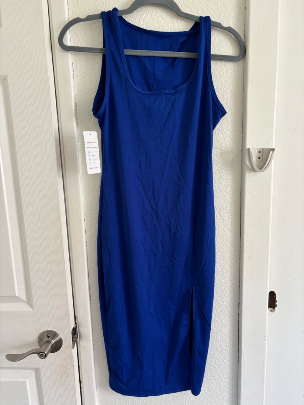 Sleeveless Scoop Midi Dress in Royal Blue